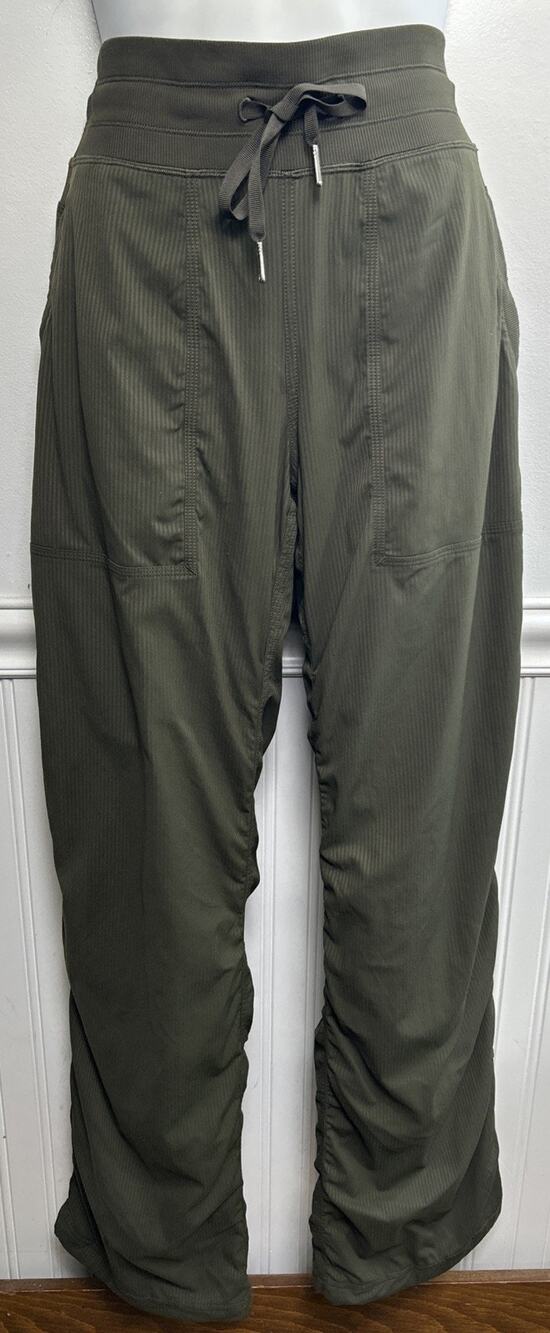 Lululemon Dance Studio Mid-Rise Full-Length Pants Army Green 8 LINED Straight